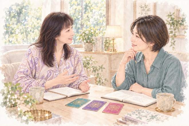 高橋貴子と受講生が個別に対話するイメージ